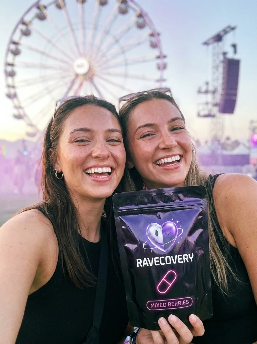 Maya at EDC Las Vegas holding Ravecovery